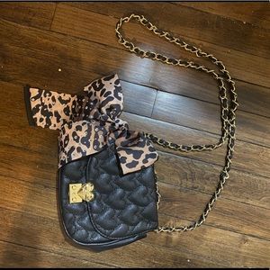 Betsy Johnson Black with Cheetah Purse